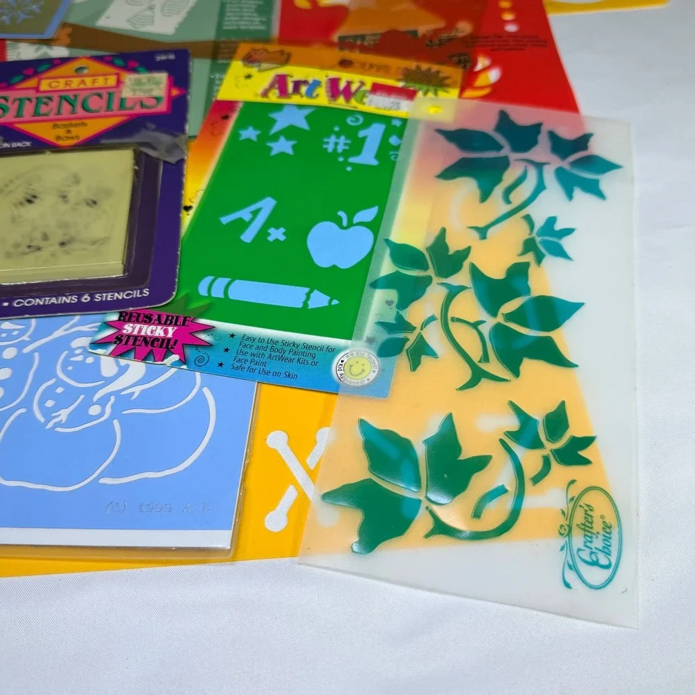 Vintage Craft Stencil Lot Plaid Delta Christmas‎ Celestial Alphabet Brass 15pc+